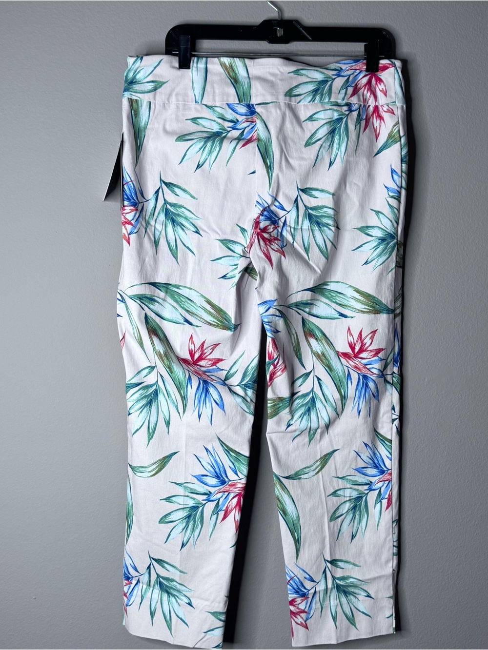 New Zac & Rachel Floral Print White Pull-On Pants Sz 12 - Picture 3 of 10
